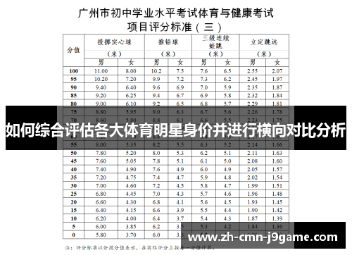 如何综合评估各大体育明星身价并进行横向对比分析