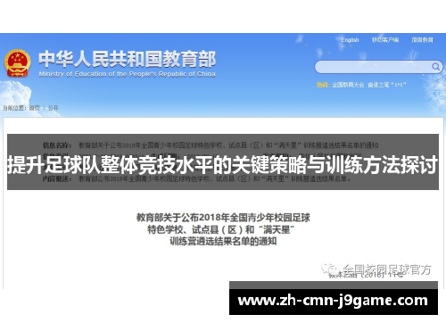 提升足球队整体竞技水平的关键策略与训练方法探讨